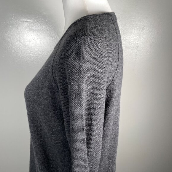 Banana Republic Charcoal Gray Crewneck Fine Tight Knit 3/4 Sleeve Sweater S - Picture 7 of 13